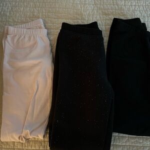 3 pairs of Cat & Jack Black and Pink leggings. Size 8.